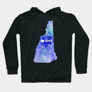 new hampshire state map watercolor Hoodie